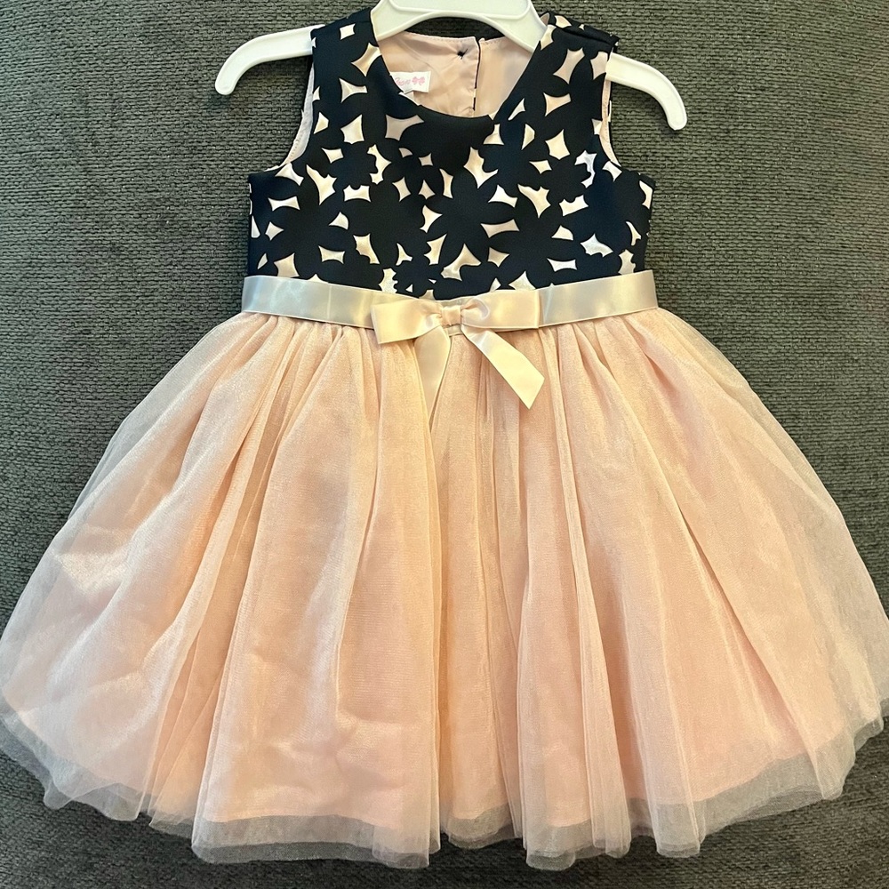 Bonnie Jean navy/pink party dress size 2T NWOT